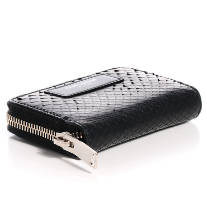 Saint Laurent Python Embossed Leather Small Coin Purse Black 4 of 7