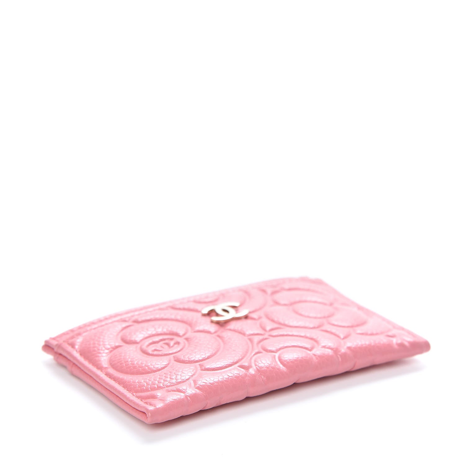 Chanel Caviar Camellia Embossed Card Holder Pink 4 of 8