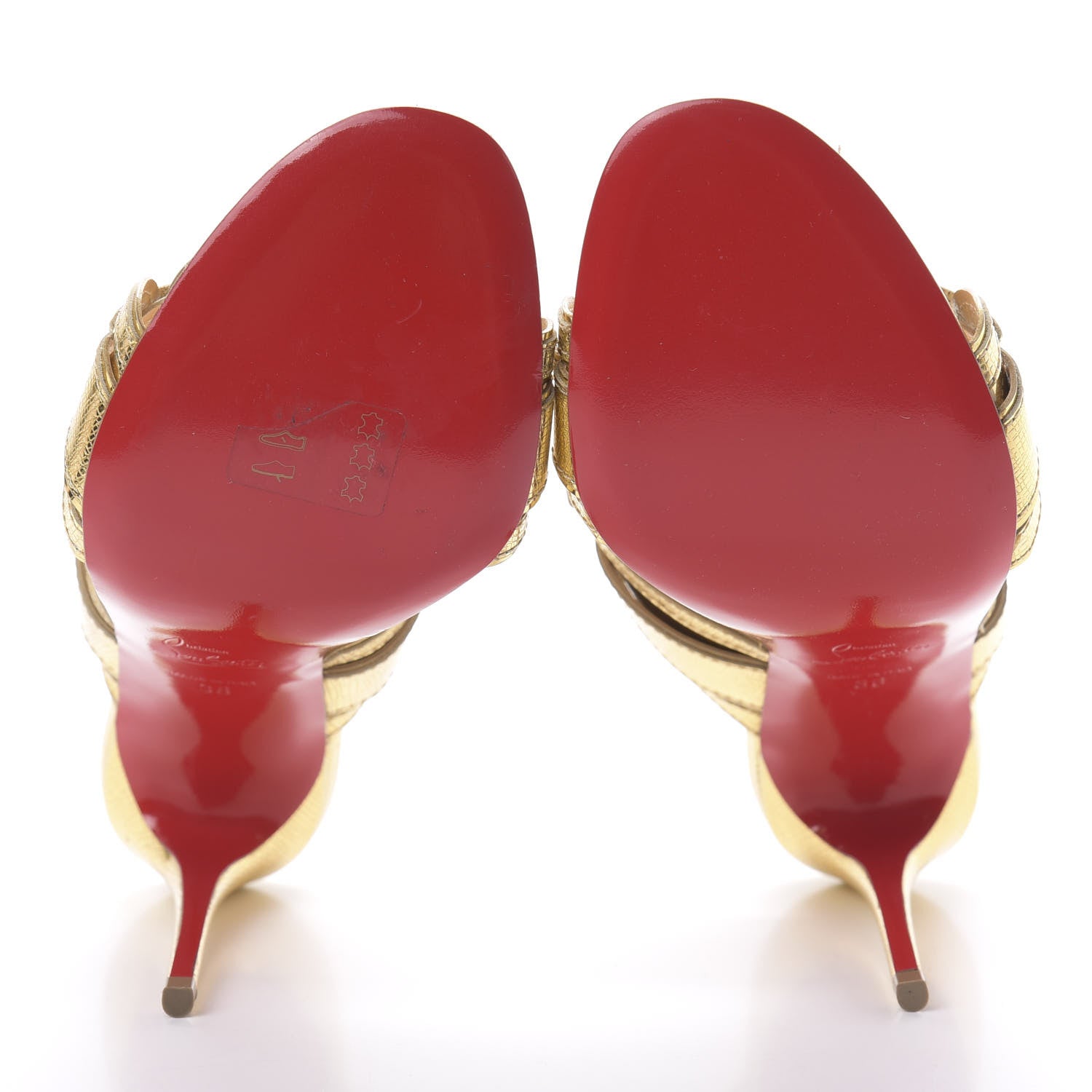 Christian Louboutin Lame Specchio Balistra 100 Slide Sandals 36 Gold 5 of 10