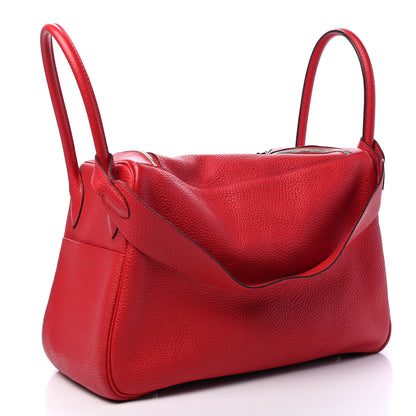 Hermes Taurillon Clemence Lindy 34 Rouge Casaque 2 of 11