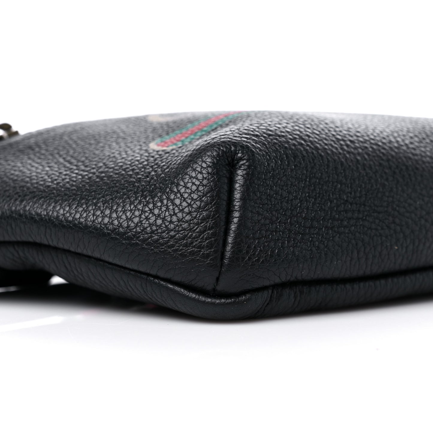 Grained Calfskin Small Logo Belt Bag Black