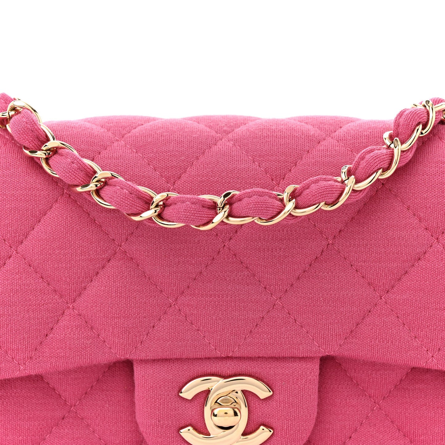 Jersey Quilted Mini Rectangular Flap Pink