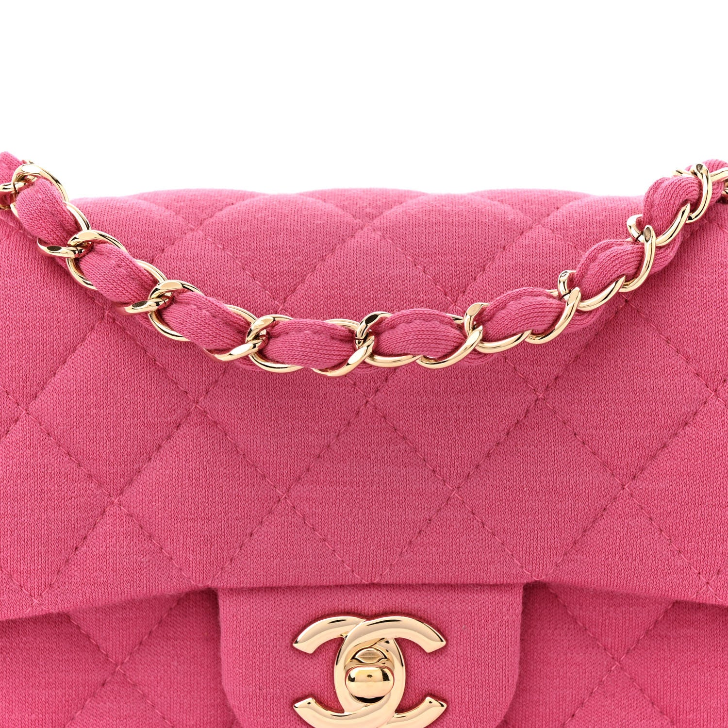 Chanel Jersey Quilted Mini Rectangular Flap Pink 8 of 10