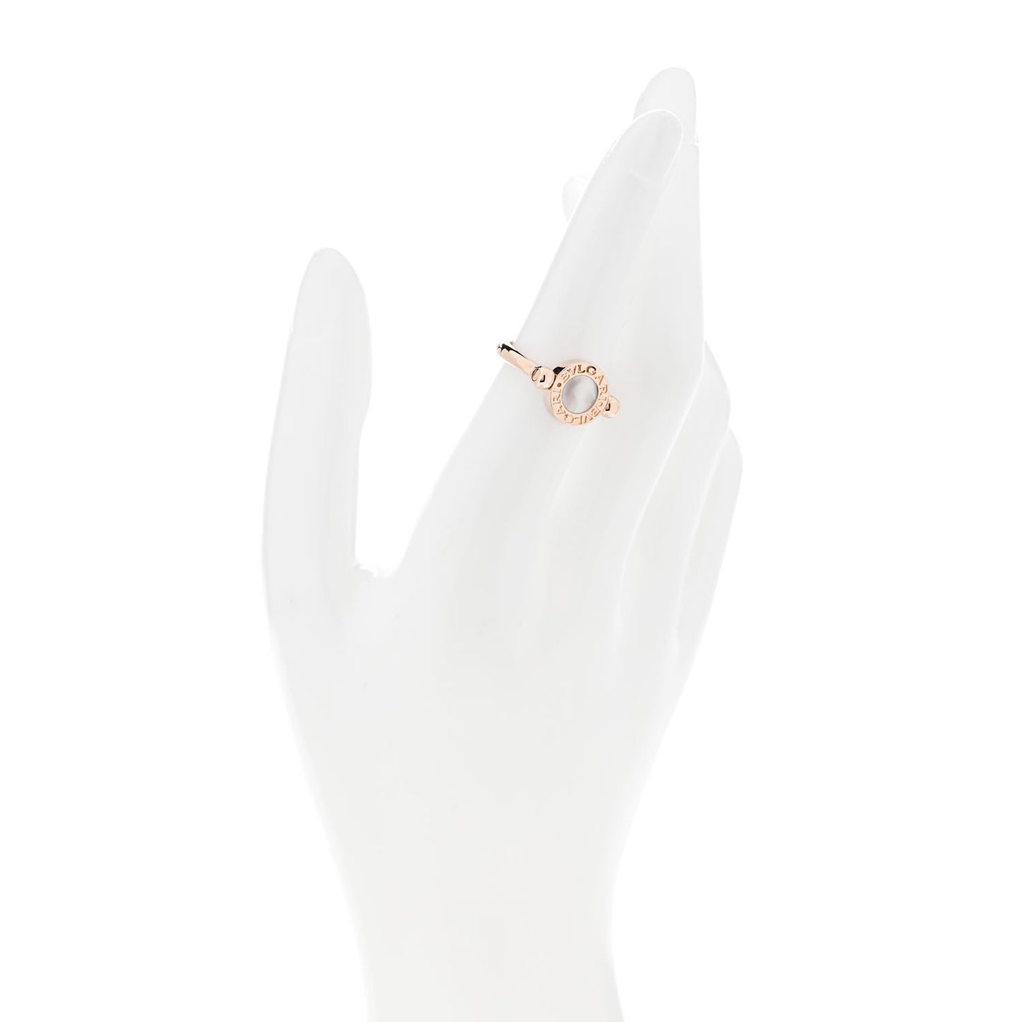 18K Rose Gold Mother of Pearl Black Onyx BVLGARI BVLGARI Ring 54 6.75