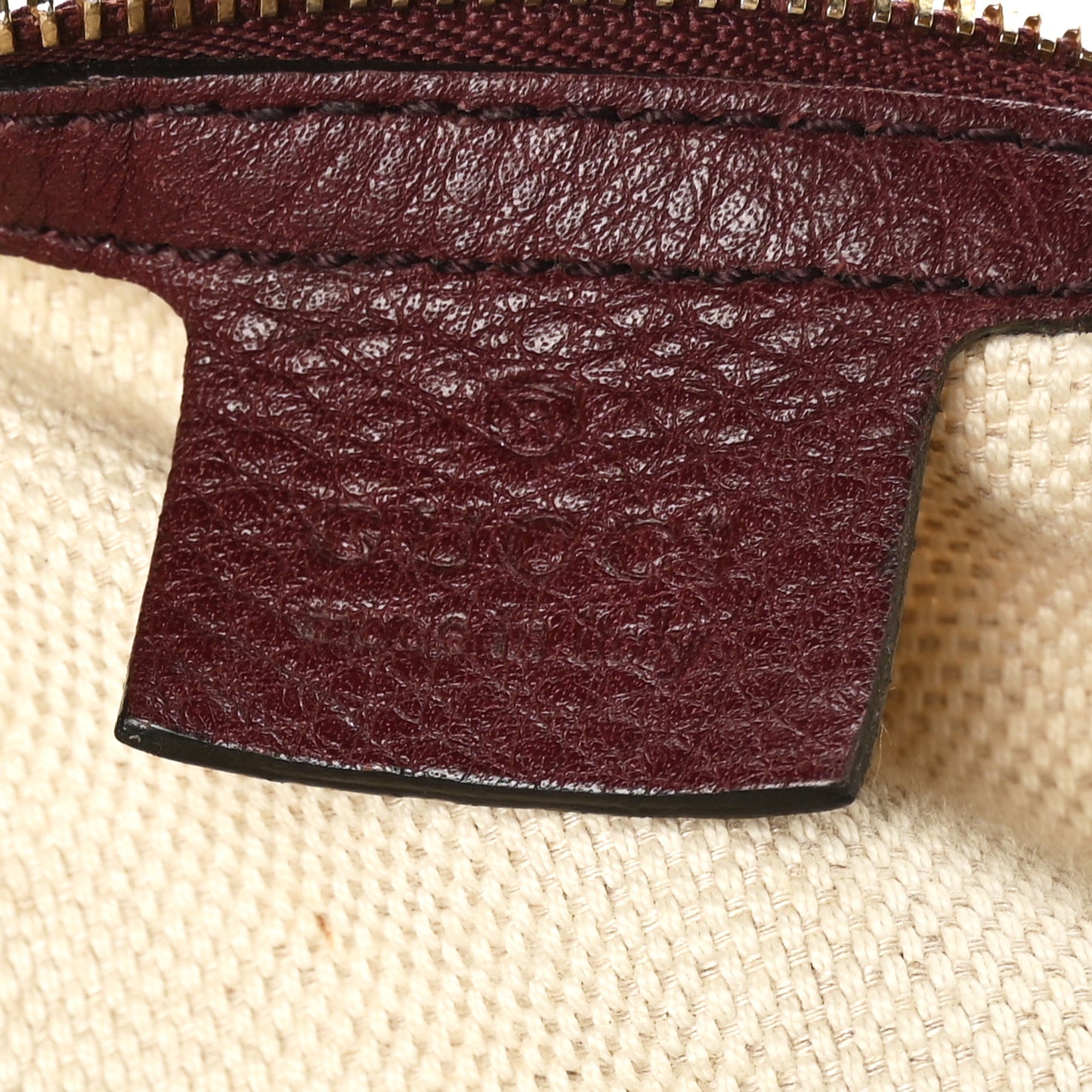 Pebbled Calfskin Large Soho Shoulder Bag Bordeaux