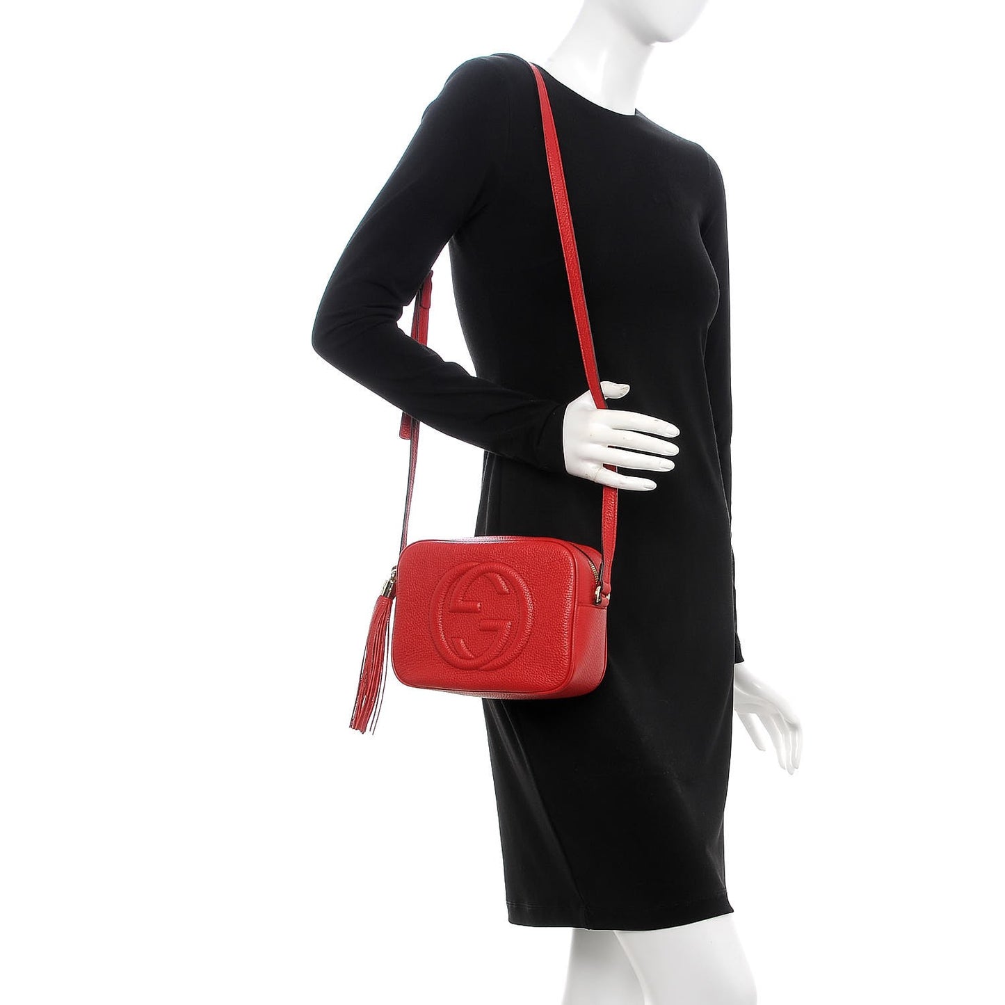 Pebbled Calfskin Small Soho Disco Bag Tabasco Red