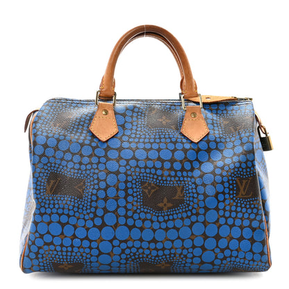Louis Vuitton Monogram Kusama Town Speedy 30 Blue 1 of 10