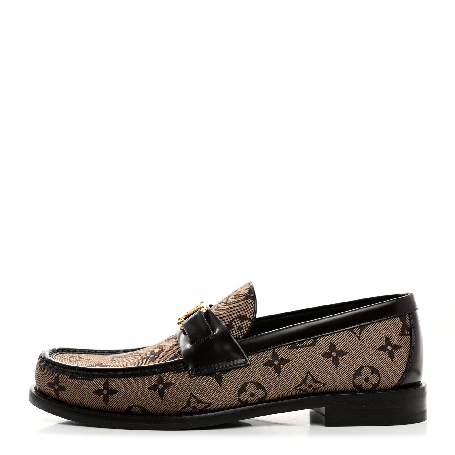 Louis Vuitton Monogram Jacquard Mens Major Loafers 8 Brown 1 of 9