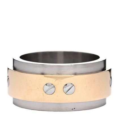Cartier 18K Yellow Gold Stainless Steel 12mm Santos Ring 63 10.5 1 of 5
