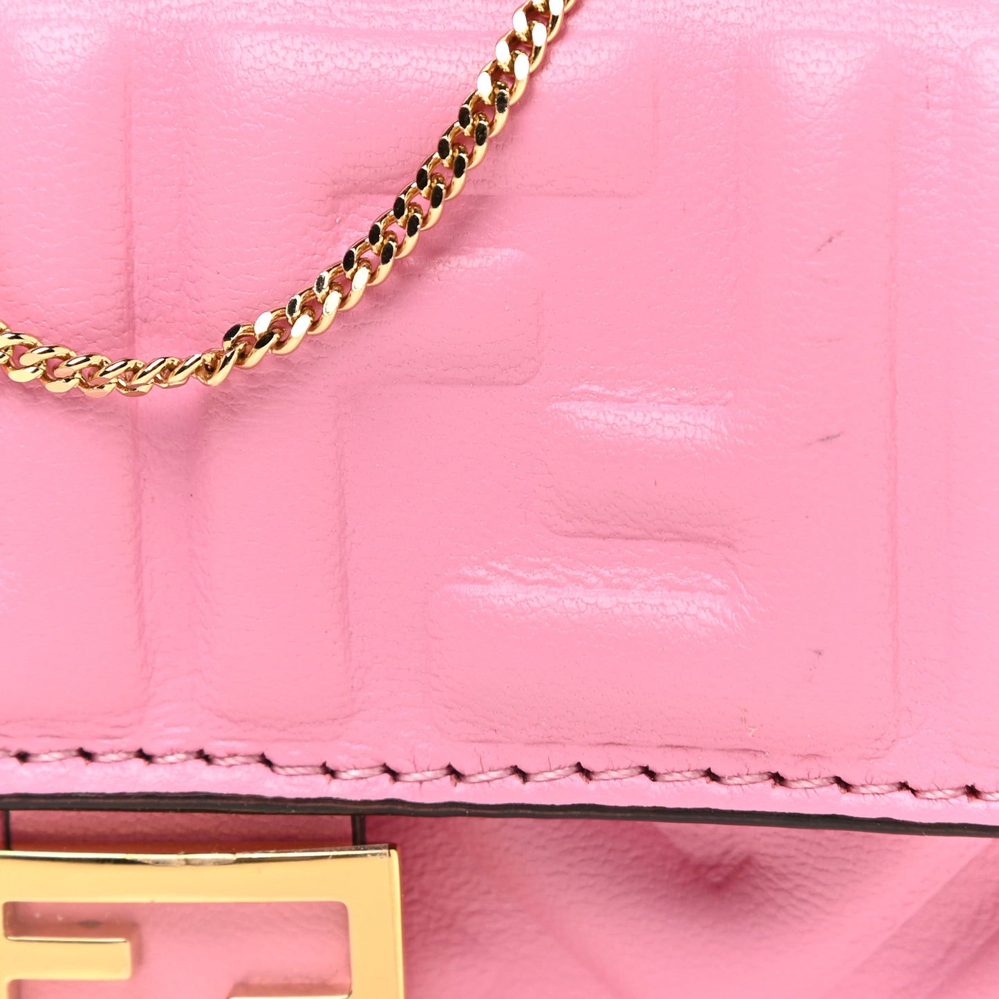 Nappa Matisse FF Embossed Nano Baguette Charm Lollypop