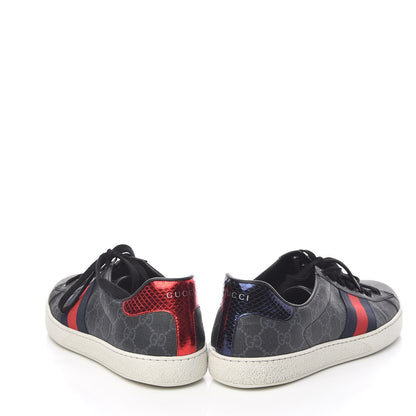 Gucci GG Supreme Monogram Ayers Web Mens New Ace Sneakers 11 Black 7 of 16