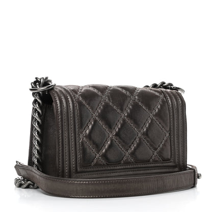 Chanel Calfskin Double Stitch Small Boy Flap 2 of 5