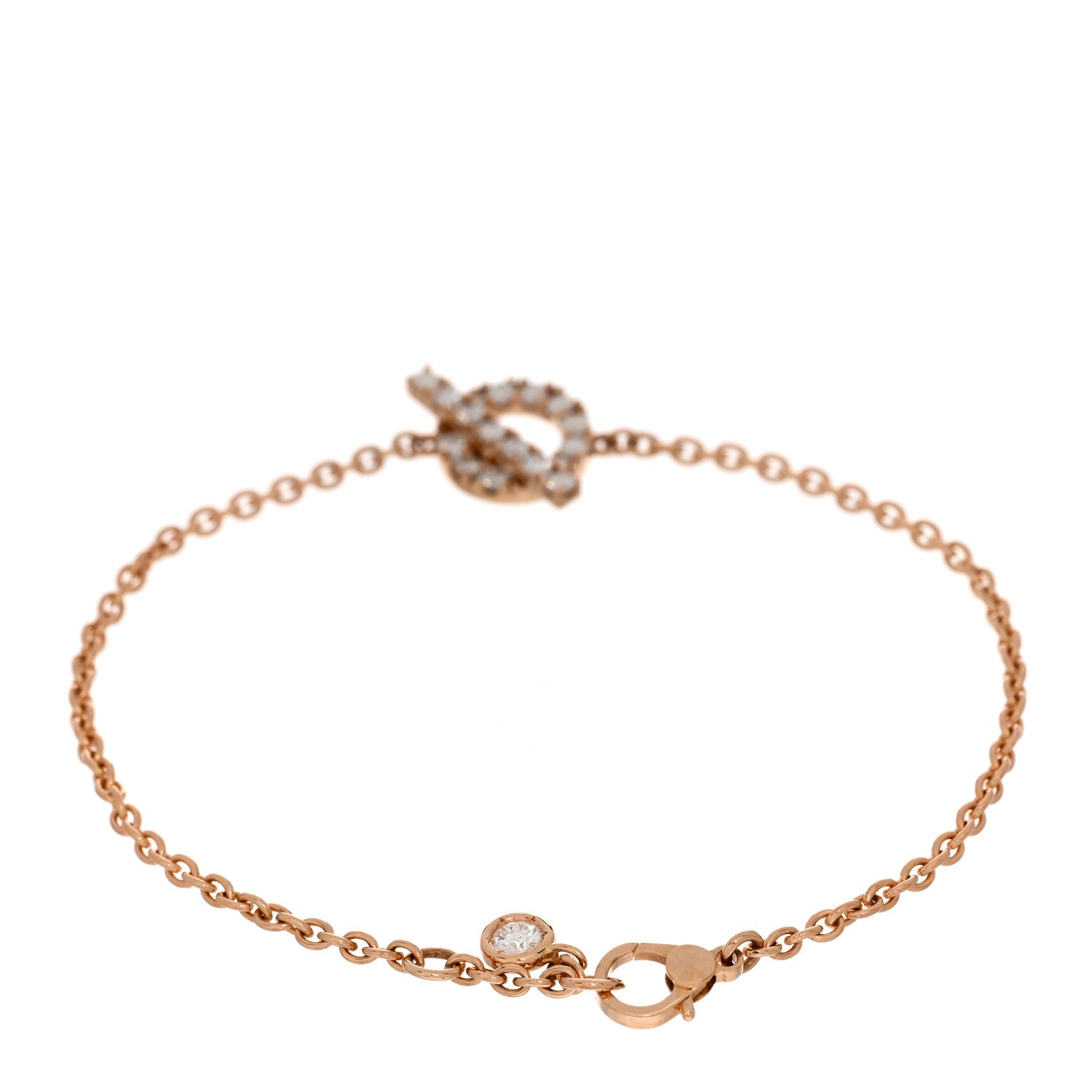 Hermes 18K Rose Gold Diamond Finesse Bracelet ST 2 of 4