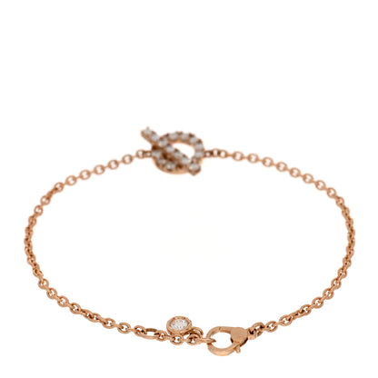 Hermes 18K Rose Gold Diamond Finesse Bracelet ST 2 of 4