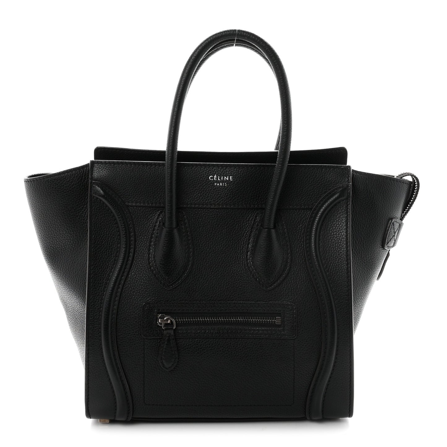 Drummed Calfskin Micro Luggage Black