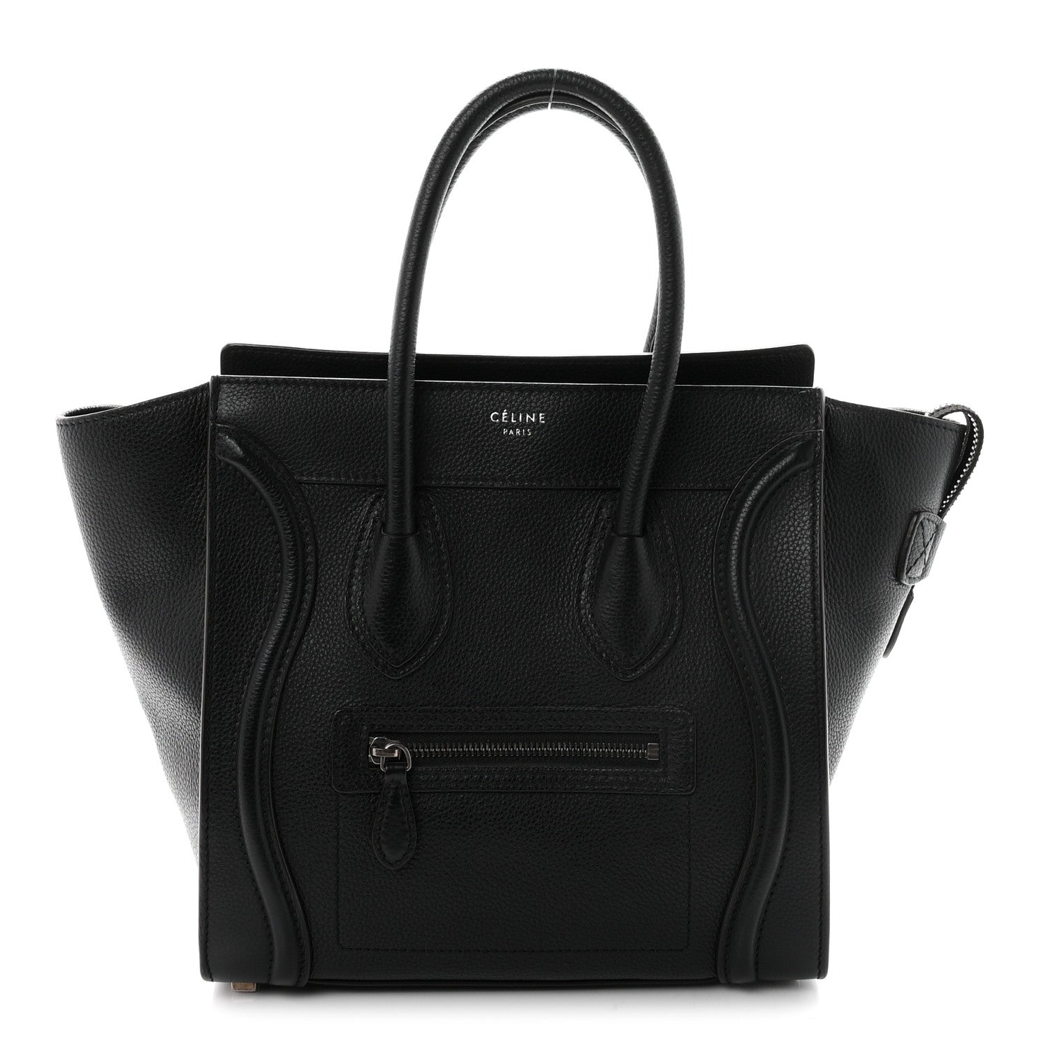 Celine Drummed Calfskin Micro Luggage Black 1 of 9