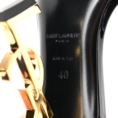 Saint Laurent Patent Calfskin Opyum 110 Sandals 40 Black Gold 6 of 10