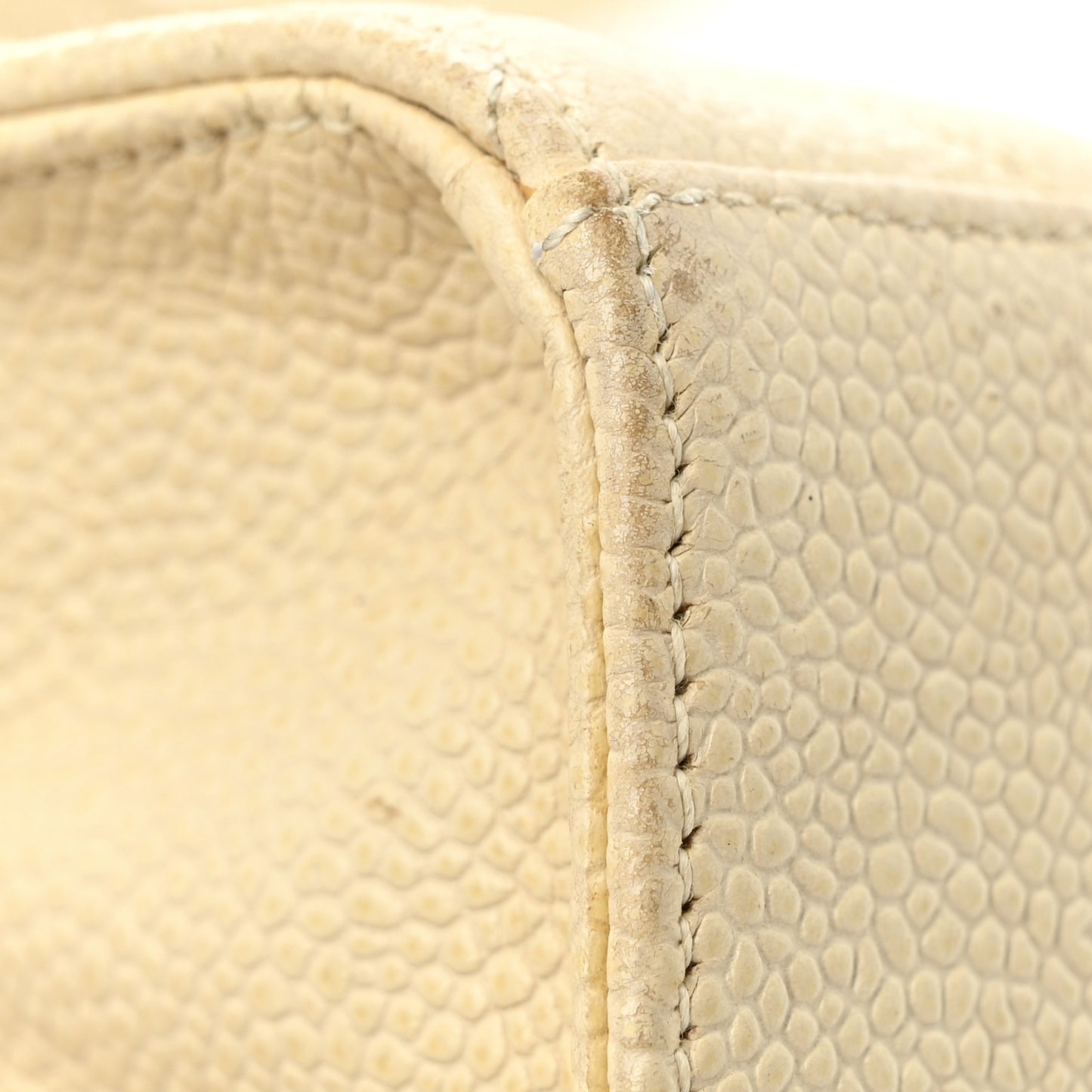Caviar Quilted Envelope Flap Crossbody Light Beige
