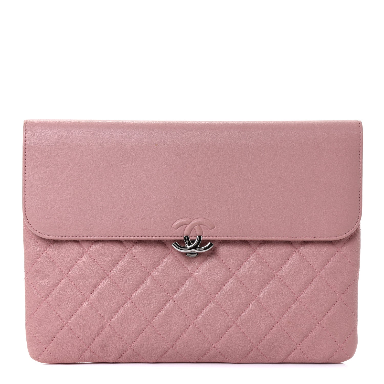Chanel Lambskin Quilted CC Box Pouch Light Pink 1 of 4