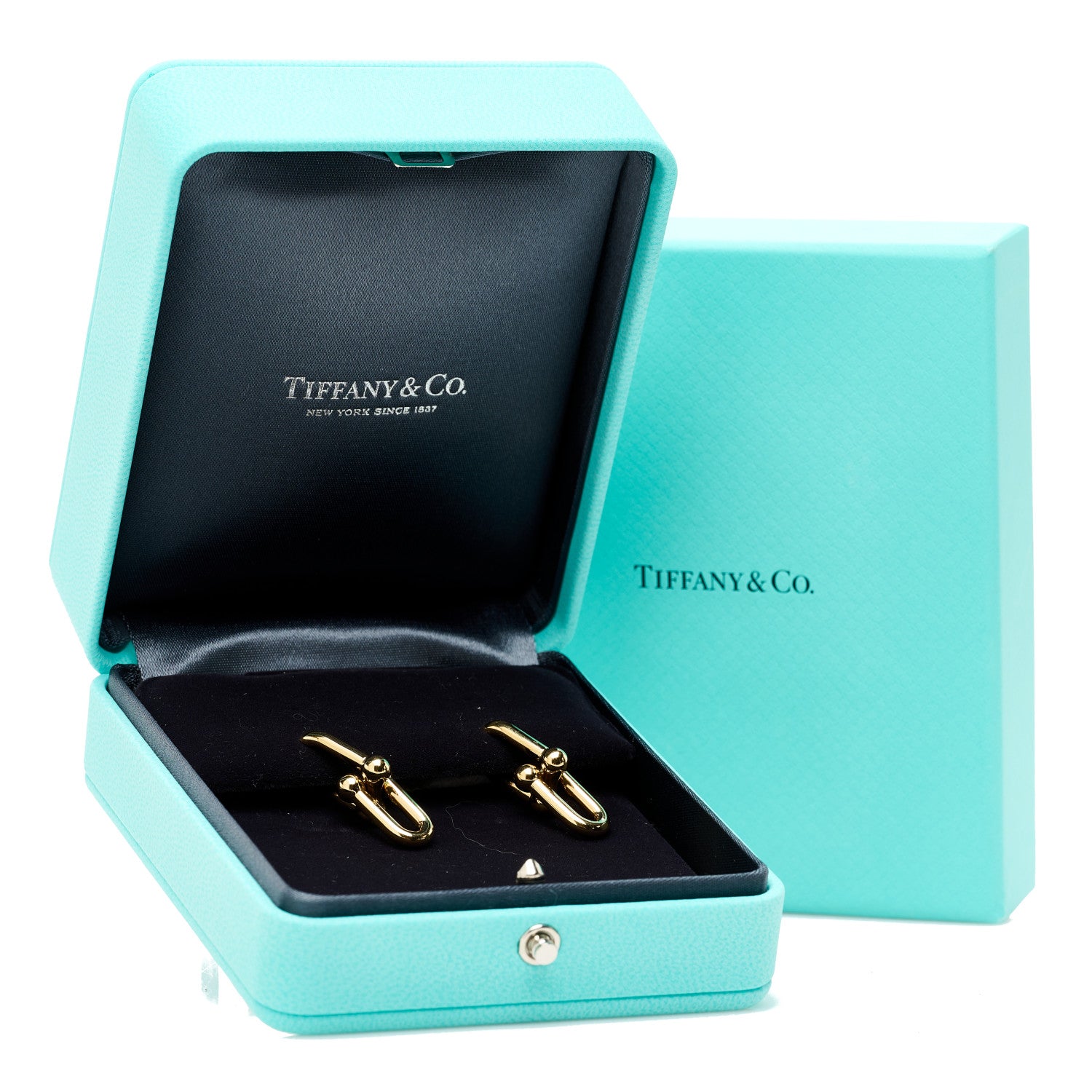 Tiffany 18K Yellow Gold Medium HardWear Link Earrings 5 of 5