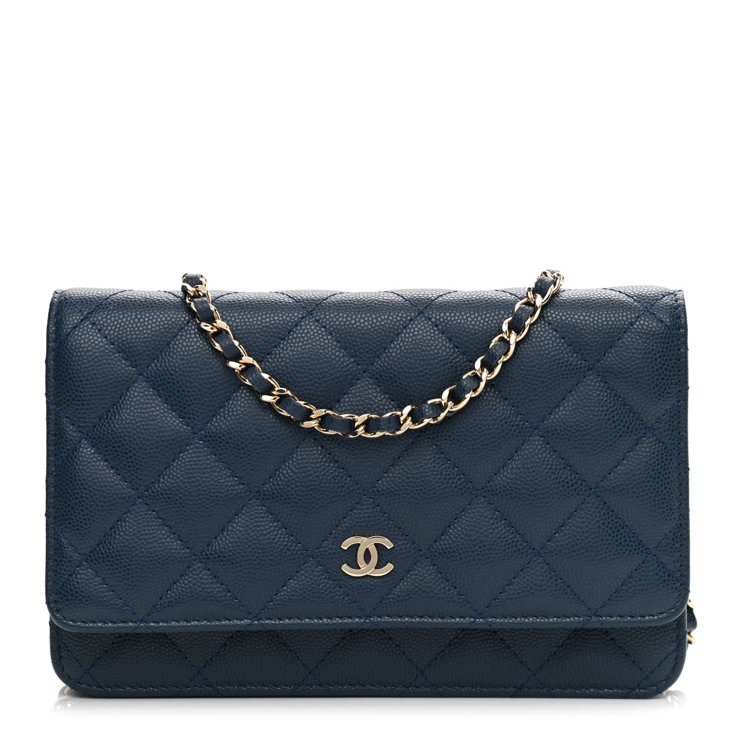 Chanel Caviar Quilted Wallet On Chain WOC Blue 1 of 11