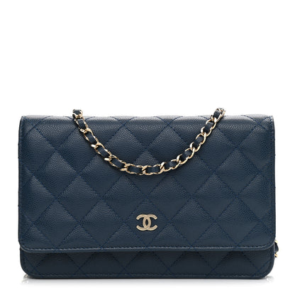 Chanel Caviar Quilted Wallet On Chain WOC Blue 1 of 11