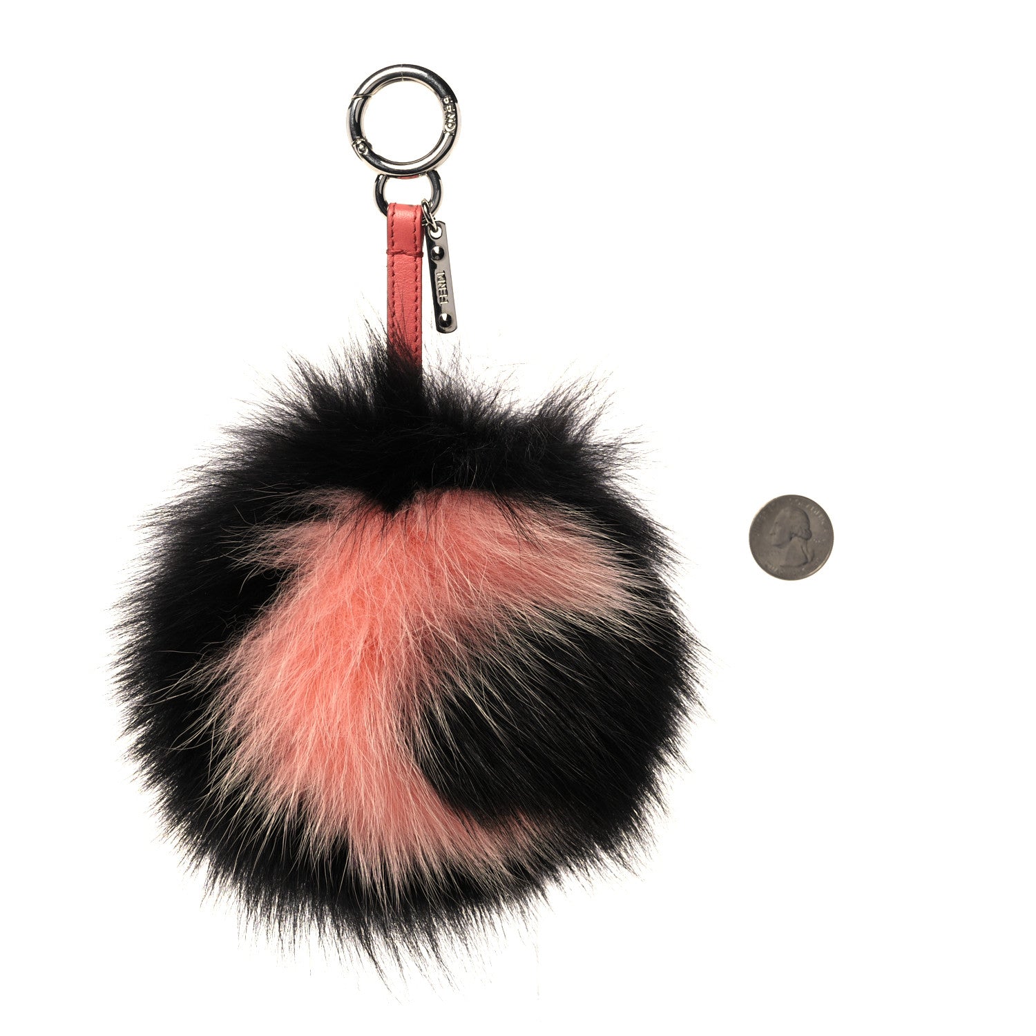 Fendi Fox Fur C ABCharm Bag Charm Pink Black 2 of 6