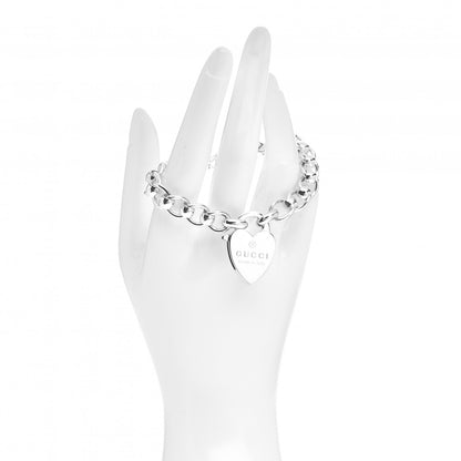 Gucci Sterling Silver Heart Lock Bracelet 2 of 4