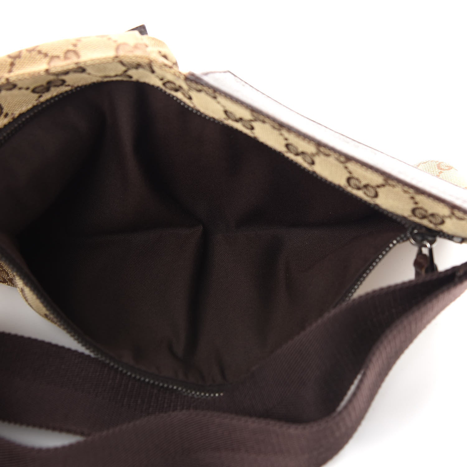 Gucci GG Monogram Double Pocket Belt Bag Dark Brown 5 of 9