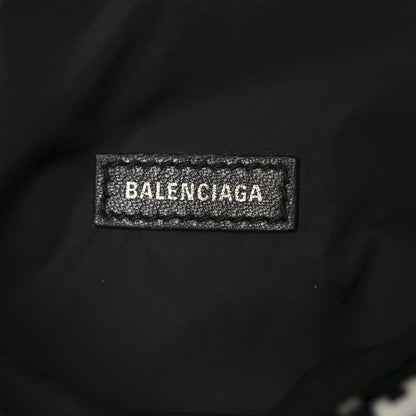 Balenciaga Nylon Wave Logo Print Wheel Beltpack Black White 9 of 18