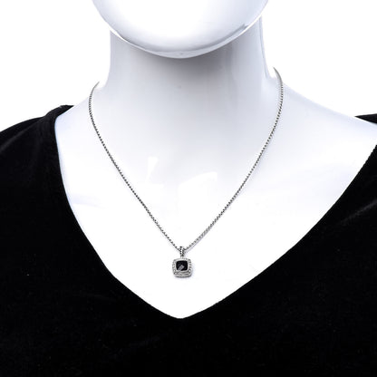 David Yurman Sterling Silver Diamond Black Onyx 7mm Petite Albion Necklace 2 of 6