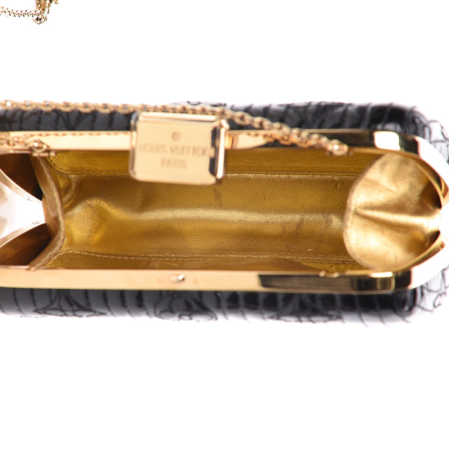 Vernis Monogram Motard Minaudiere Clutch Black