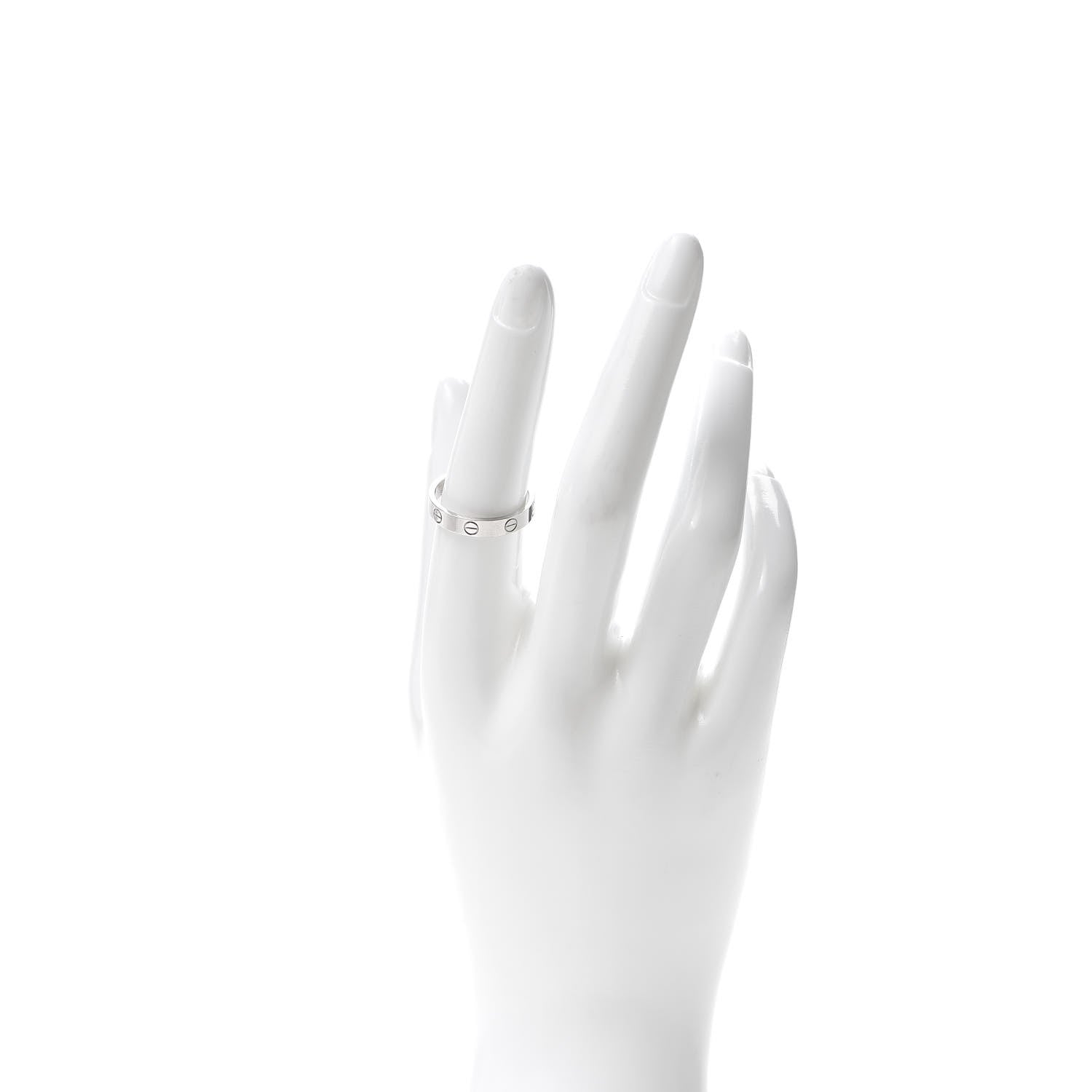 Cartier 18K White Gold 3.5mm LOVE Wedding Band Ring 55 7.25 2 of 4