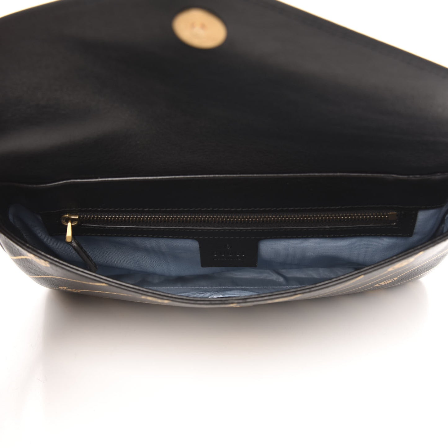Calfskin Diagonal GG Medium Thiara Double Envelope Shoulder Bag Black White