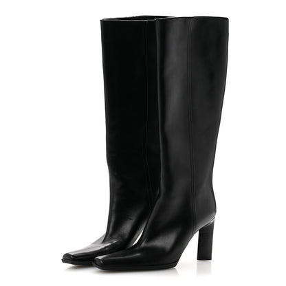 Prada Vitello Knee High Boots 36 Black 3 of 10