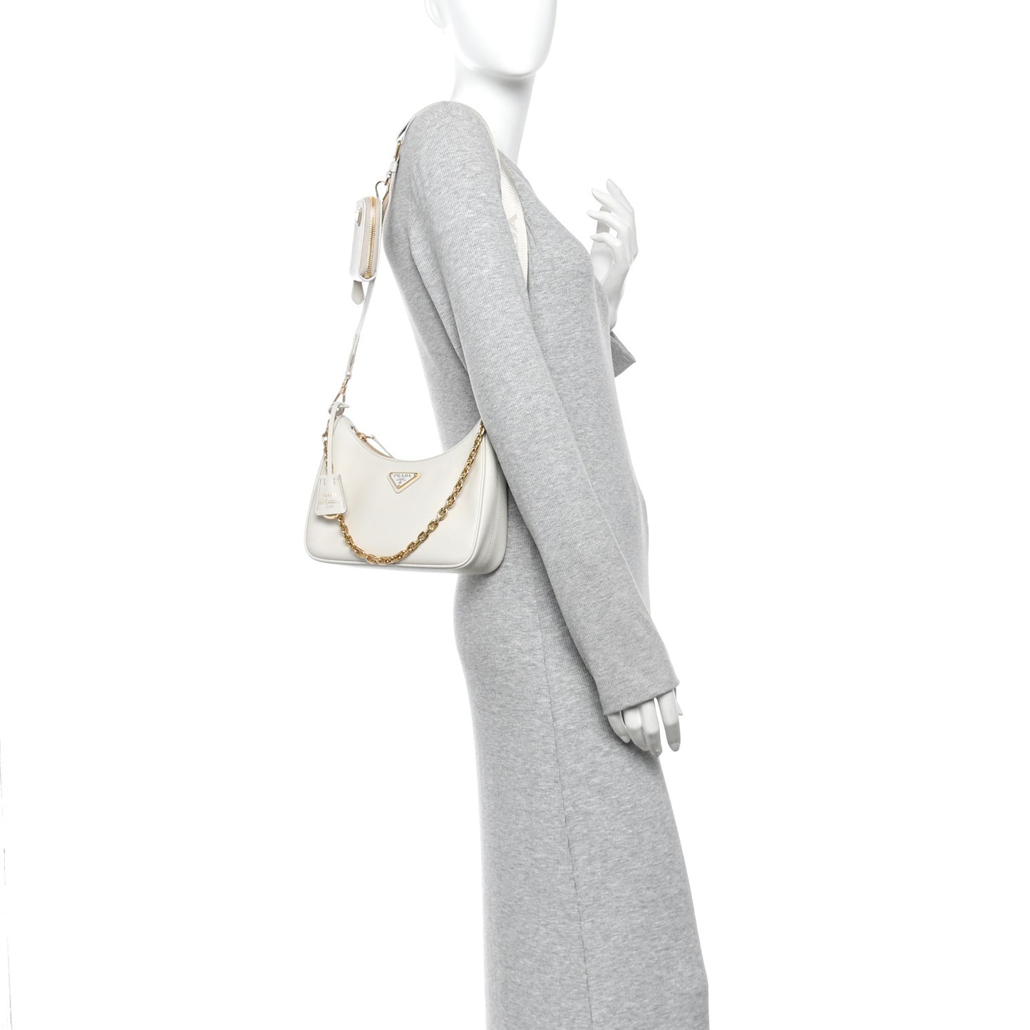 Saffiano Re-Edition 2005 Shoulder Bag White
