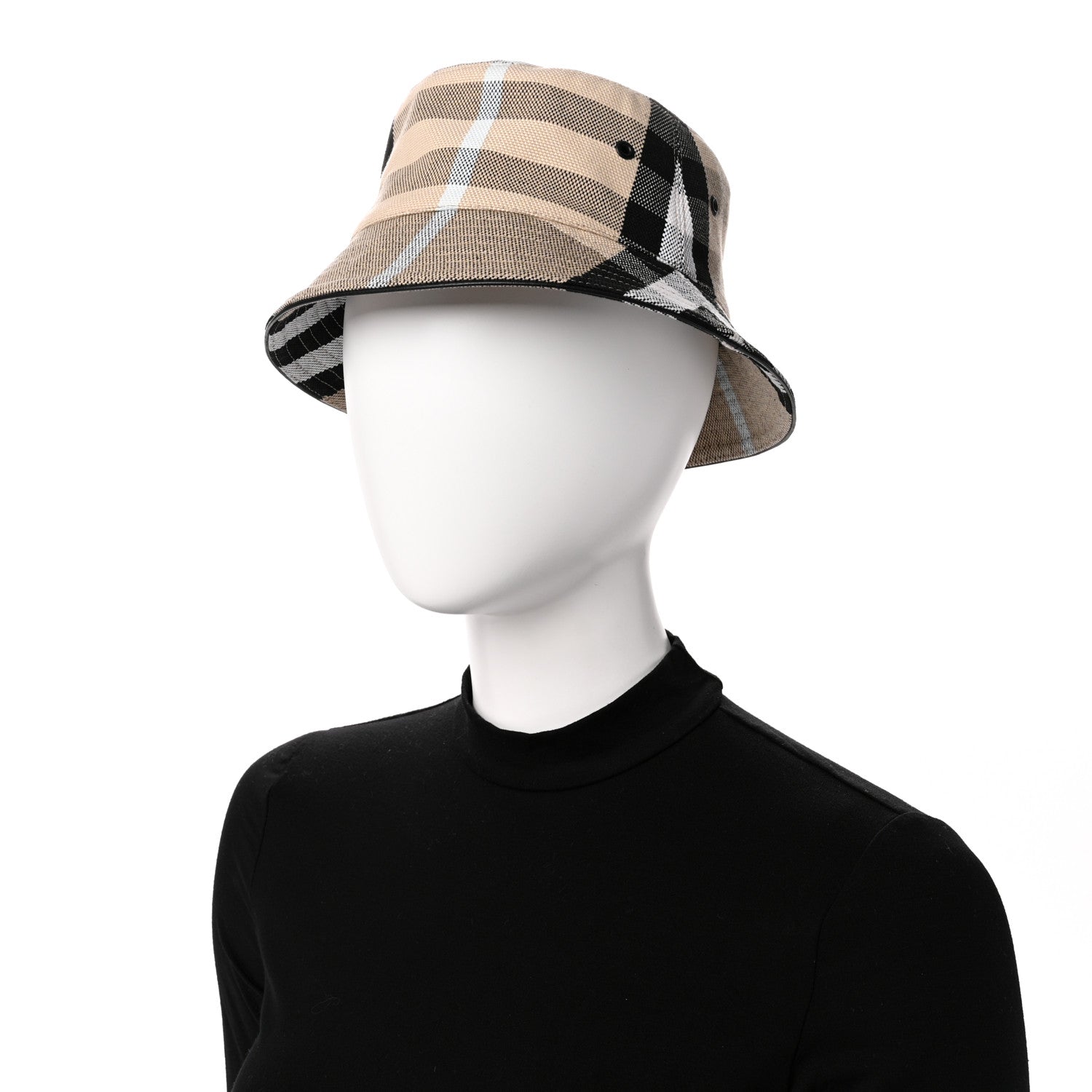 Burberry Cotton Canvas Giant Check Bucket Hat M  Dusty Sand 2 of 10