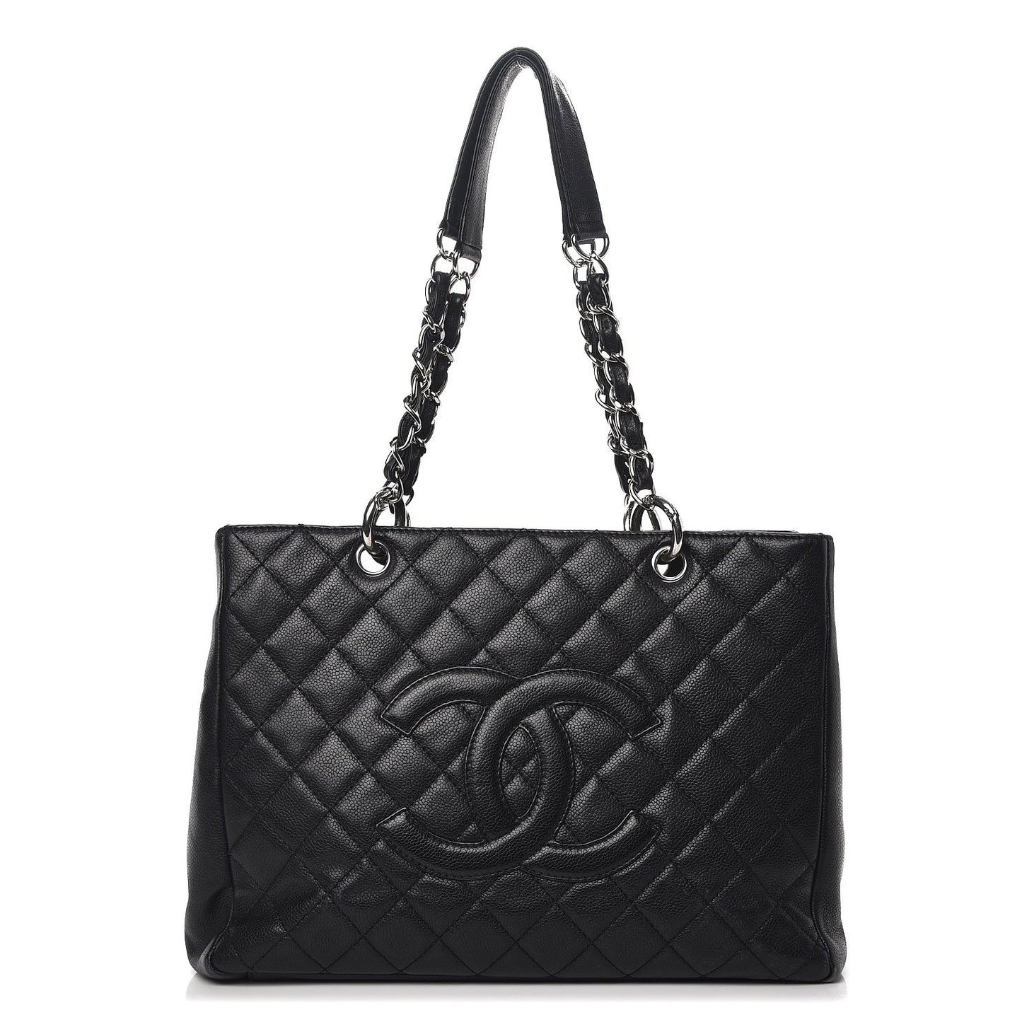 Caviar Quilted Grand Shopping Tote GST Black
