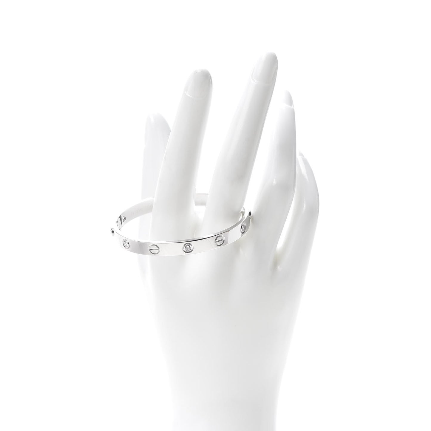 18K White Gold 6 Diamond LOVE Bracelet 16