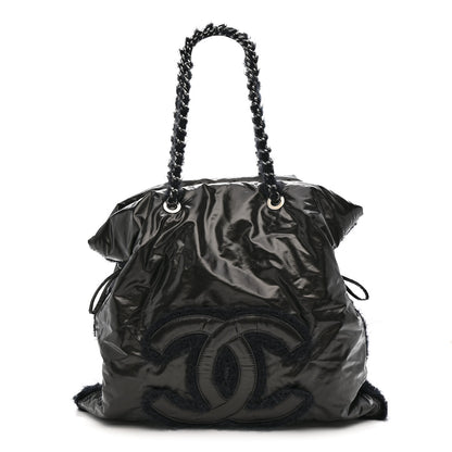 Chanel Vinyl Mohair Trimmed CC Bonbons Tote Black 1 of 10