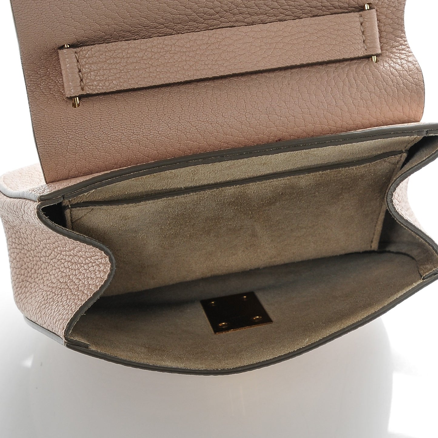 Grained Lambskin Mini Drew Shoulder Bag Cement Pink