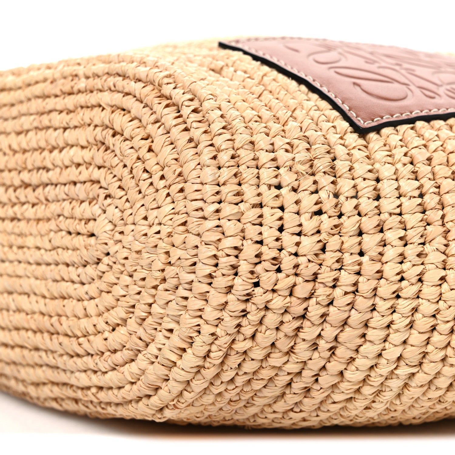 Loewe Calfskin Raffia Anagram Paulas Ibiza Pochette Bag Natural Tan 9 of 9