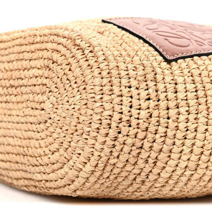 Loewe Calfskin Raffia Anagram Paulas Ibiza Pochette Bag Natural Tan 9 of 9