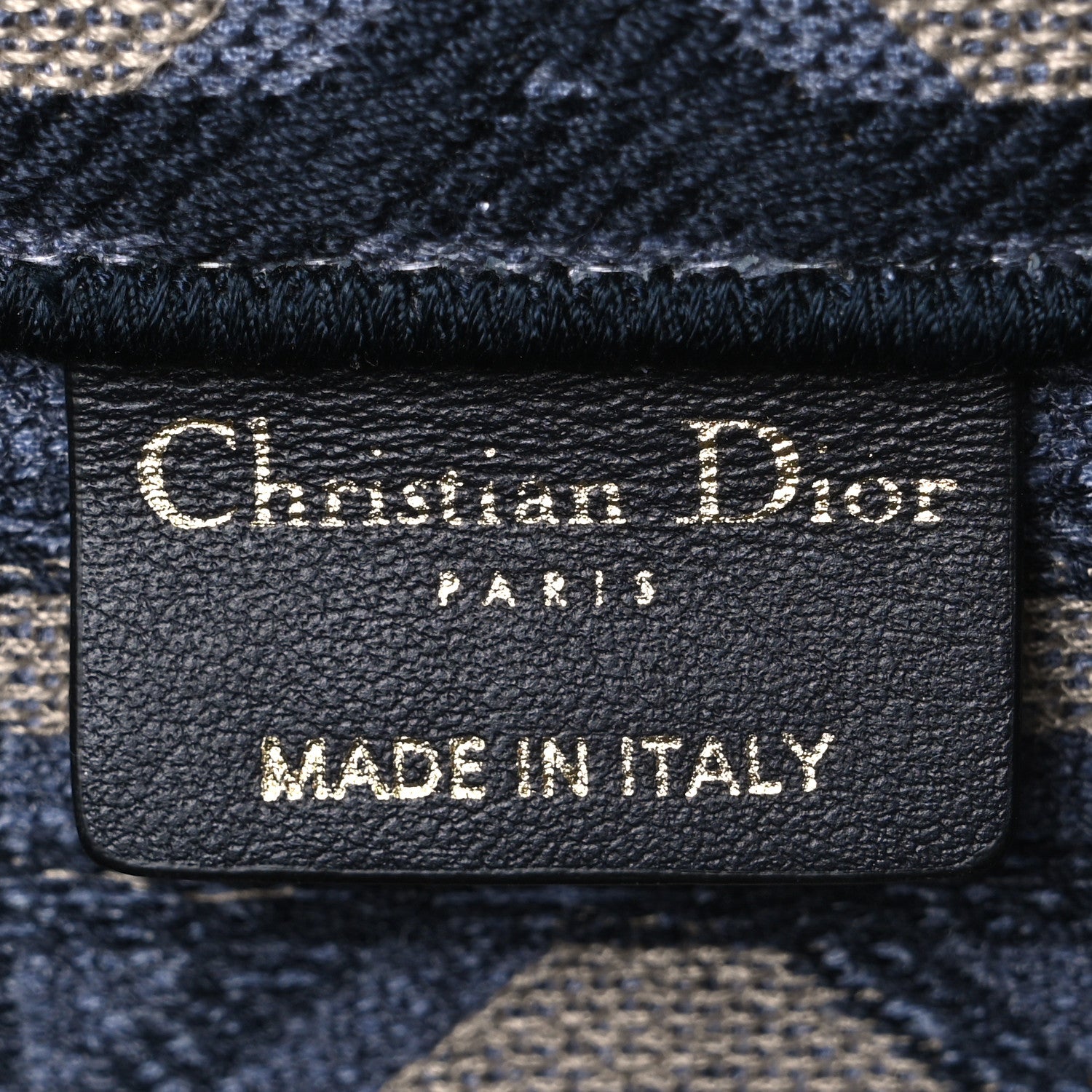 Christian Dior Canvas Macrocannage Embroidered Medium Book Tote Beige Blue 6 of 10