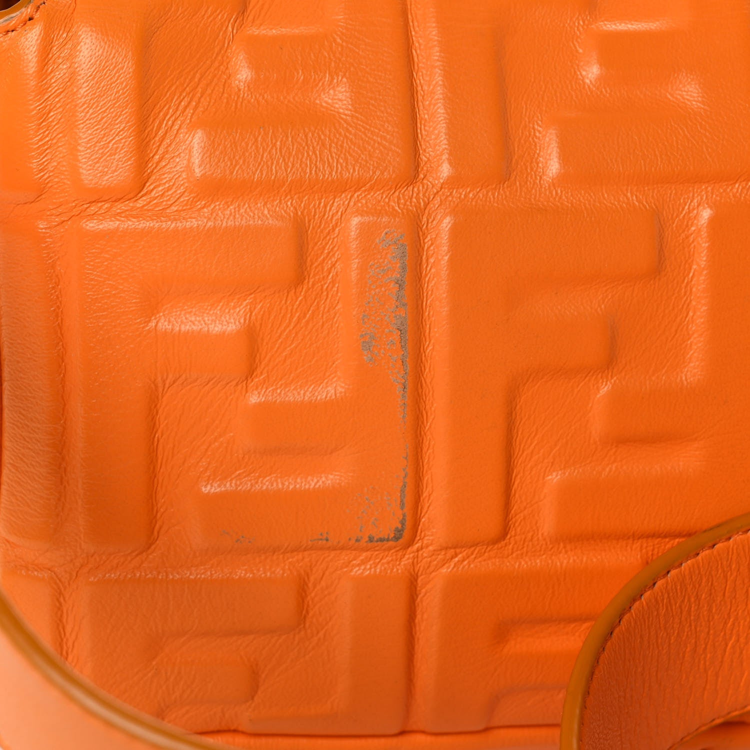 Fendi Nappa FF 1974 Embossed Baguette Clementine 12 of 17