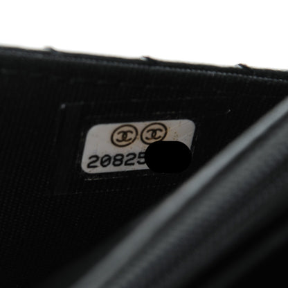 Chanel Lambskin Chevron Wallet On Chain WOC Black 8 of 10