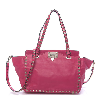 Valentino Garavani Vitello Small Rockstud Tote Deep Cyclamin 1 of 15