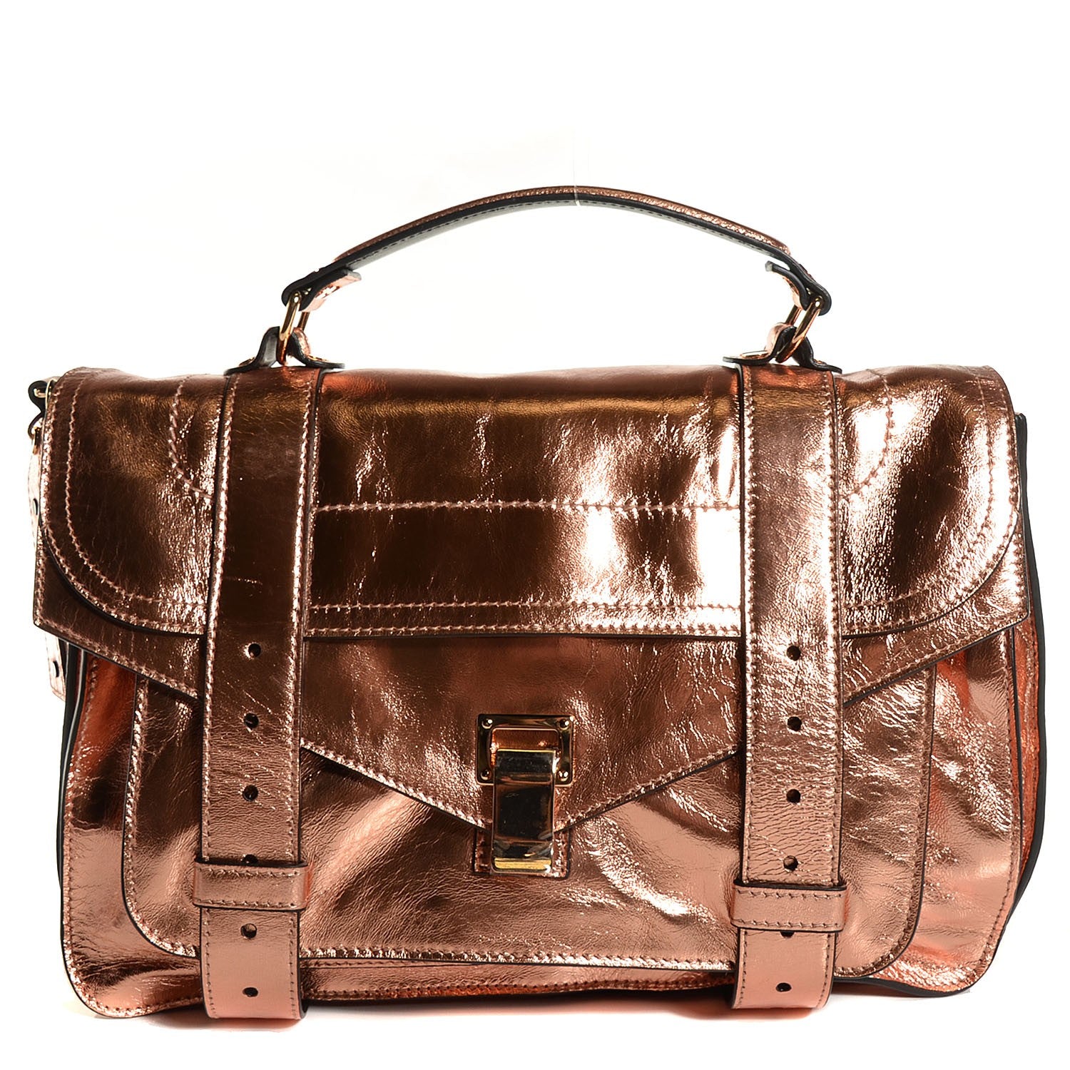 Proenza Schouler Metallic Lambskin PS1 Medium Satchel Copper 1 of 13
