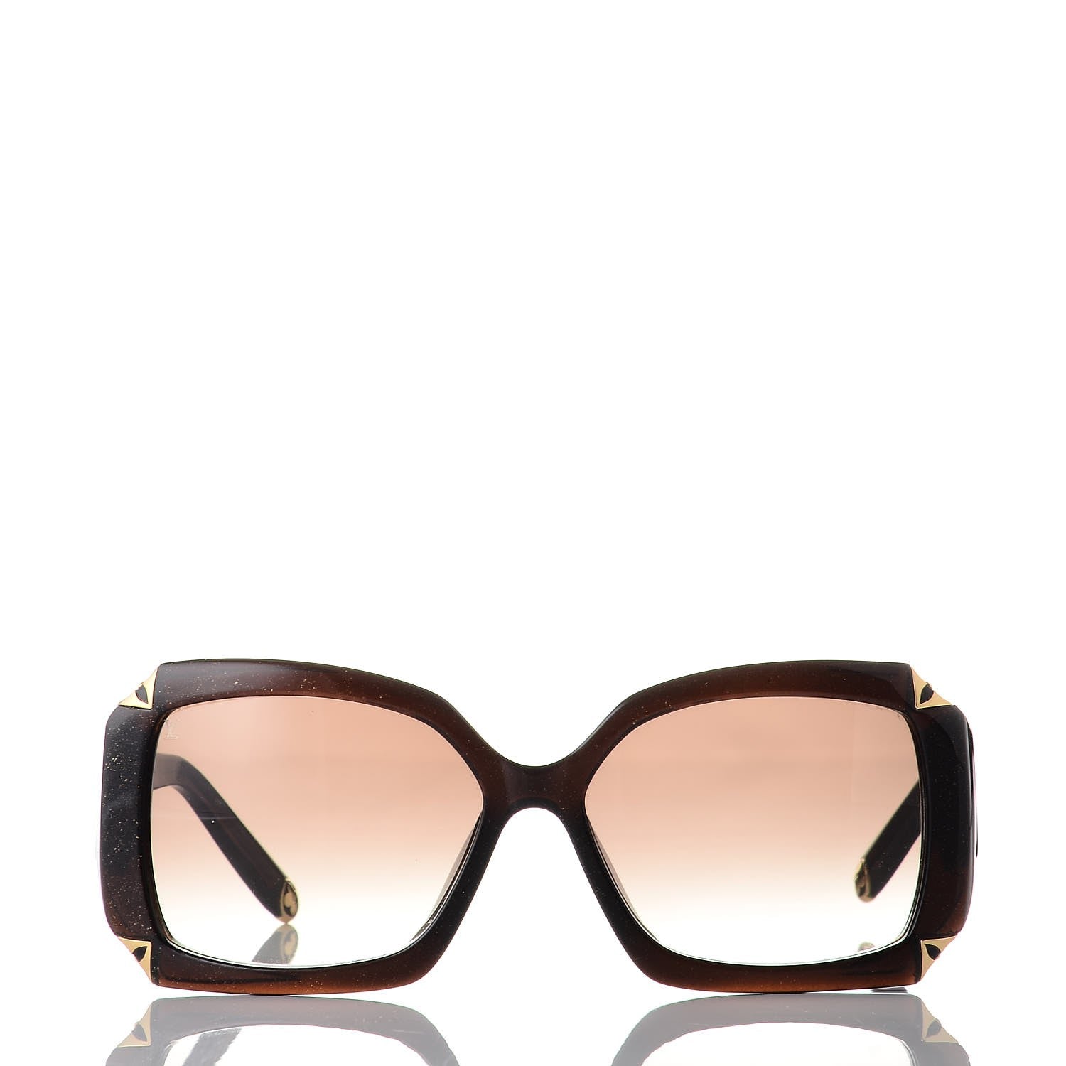 Louis Vuitton Hortensia Cat Eye Sunglasses Z0366W Brown Glitter 2 of 8