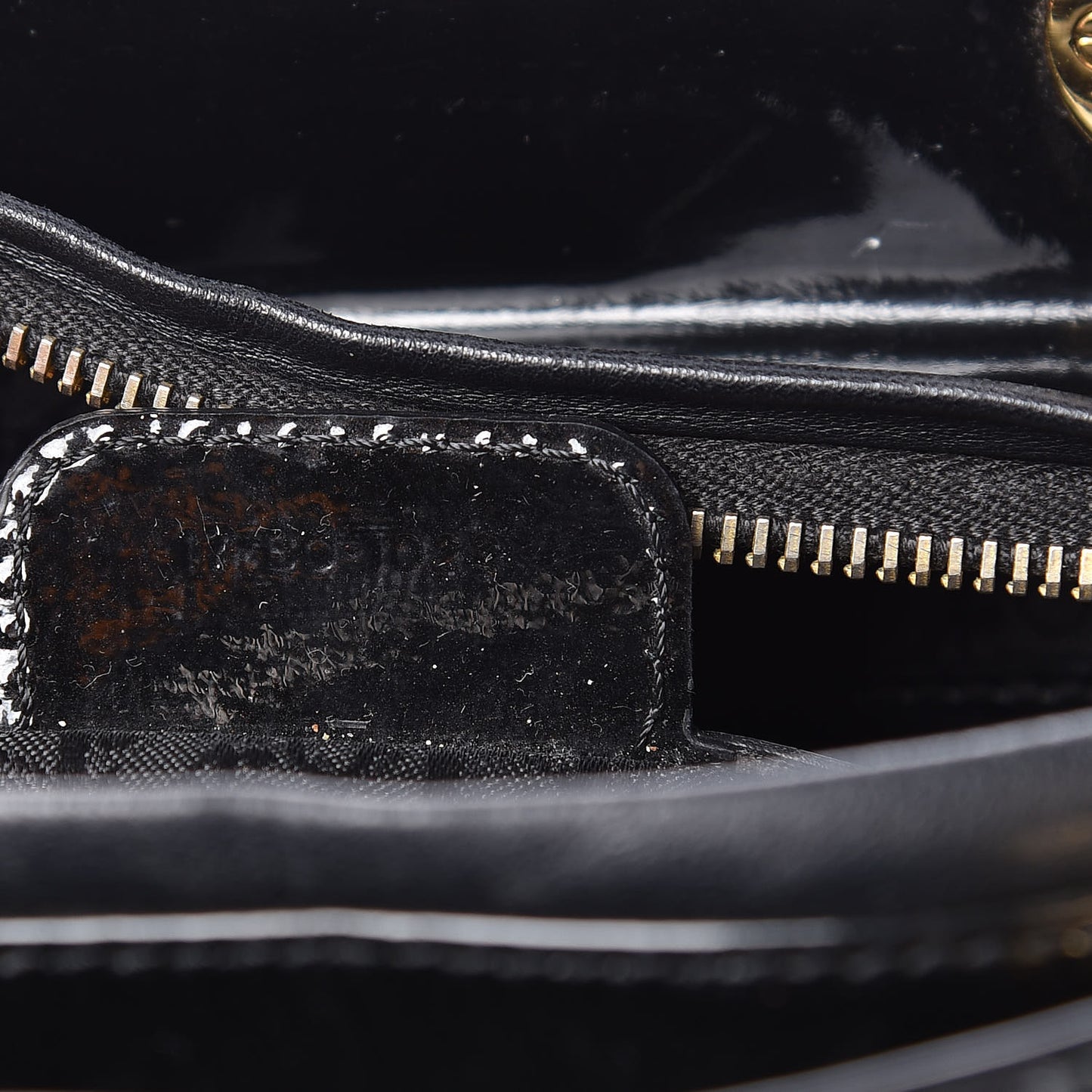 Patent Cannage Large Lady Dior Black
